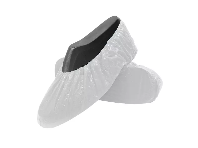 Hycare disposable overschoen geruwd 75 mu polyethyleen wit