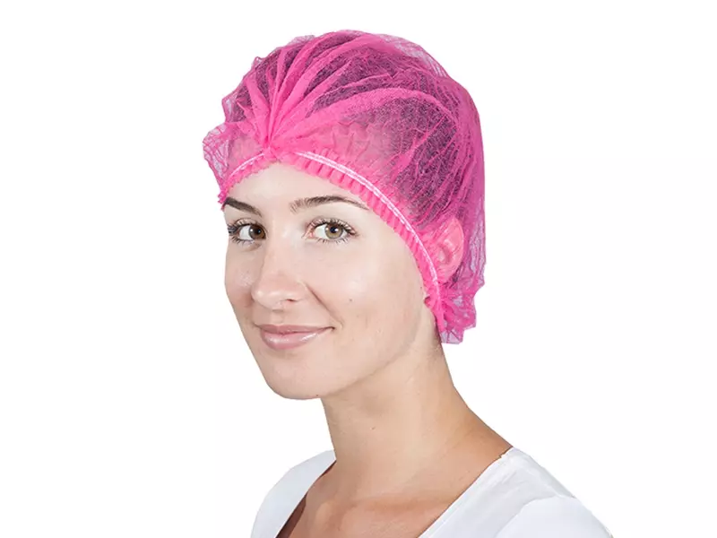 Hycare disposable haarnetjes wokkel non-woven polypropyleen roze