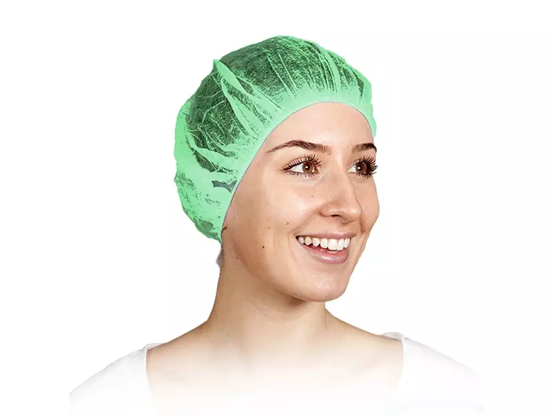 Hycare disposable haarnet roundcap non-woven polypropyleen groen