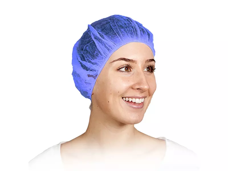 Hycare disposable haarnet roundcap non-woven polypropyleen blauw