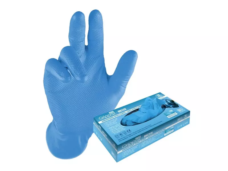 Grippaz 306BL disposable handschoen nitril chemiebestendig 300 mm blauw