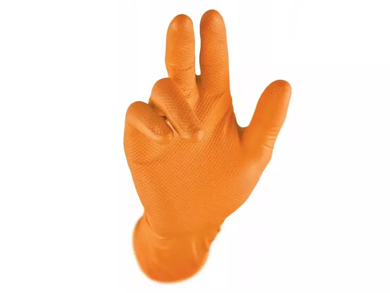 Grippaz 246OR disposable handschoen nitril chemiebestendig 240 mm oranje maat 10