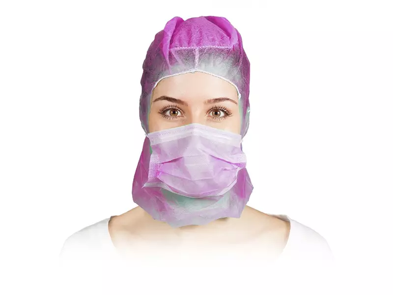 Hycare disposable astrocap 2-laags mondmasker non-woven polypropyleen paars