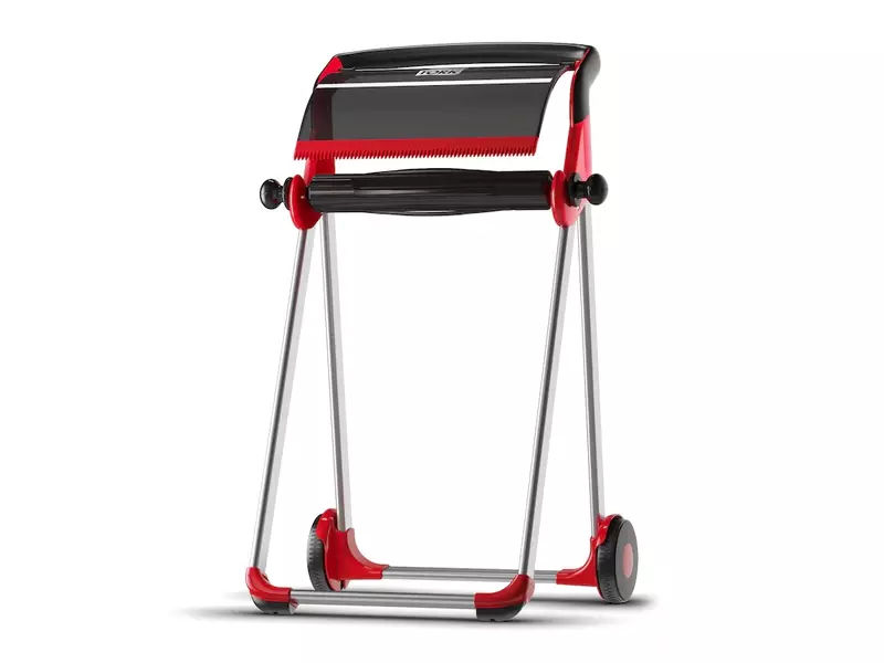Tork 652008 mobiele vloerstandaard poetsrol dispenser M1 rood/smoke