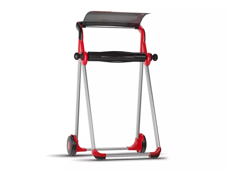 Tork 652008 mobiele vloerstandaard poetsrol dispenser M1 rood/smoke
