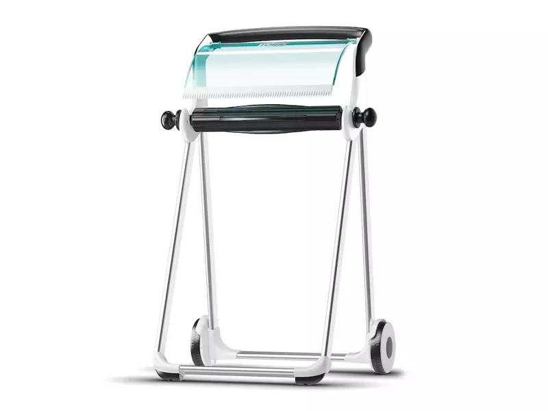 Tork 652000 mobiele vloerstandaard poetsrol dispenser M1 wit/turquoise