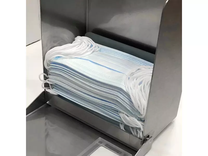 Dispenser RVS zichtvenster voor mondmaskers