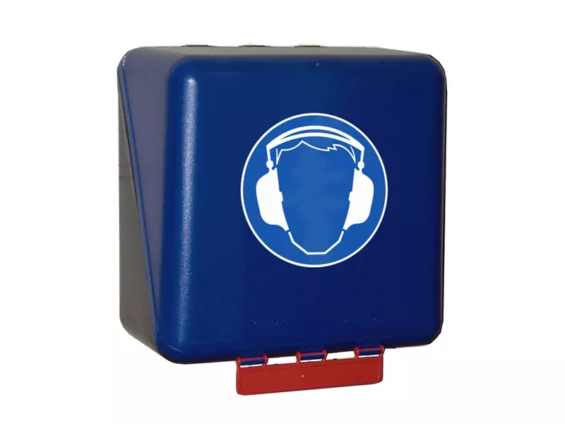 Brady opbergdoos gehoorbescherming middelgroot 236x225x125 mm blauw