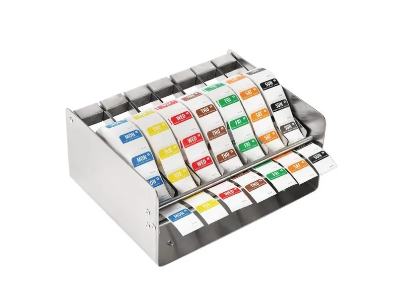 Dispenser RVS voor weekdagen stickers