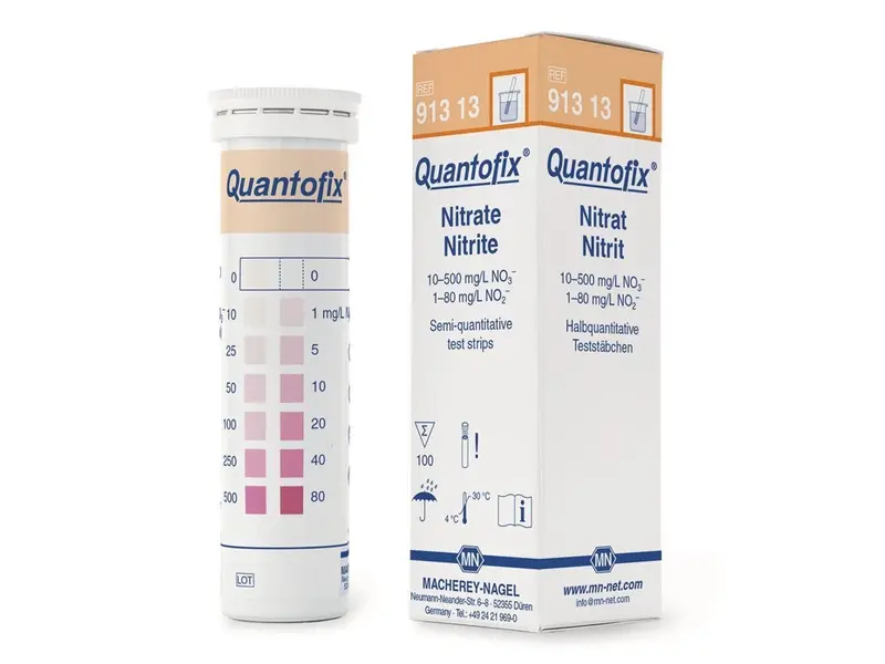 Quantofix Nitraat-Nitriet teststrookjes 0-500 mg/l / 0-80 mg/l