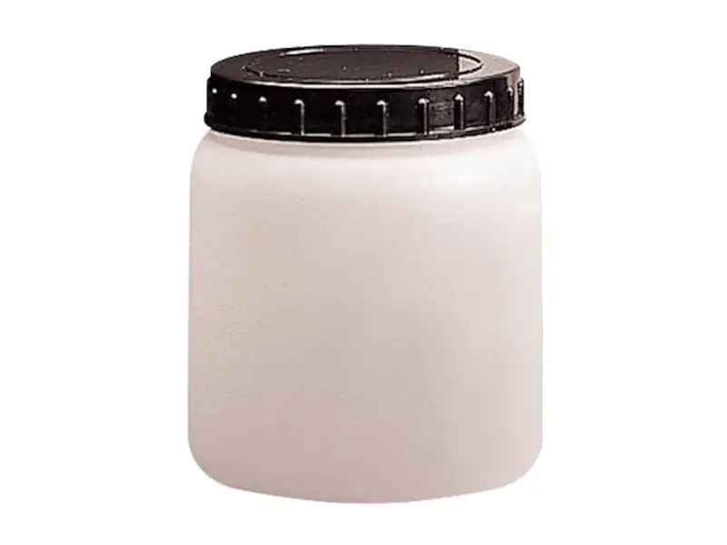Monsterpot brede hals HDPE met schroefdop en indrukplug 2000 ml wit