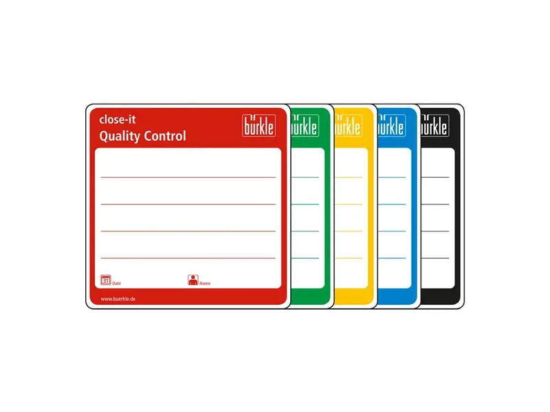 Burkle close-it etiket 150x150 mm rood