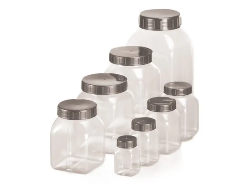 Monsterpot brede hals PVC met schroefdop 300 ml transparant