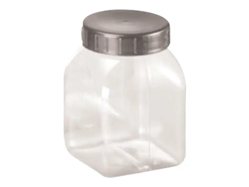 Monsterpot brede hals PVC met schroefdop 300 ml transparant