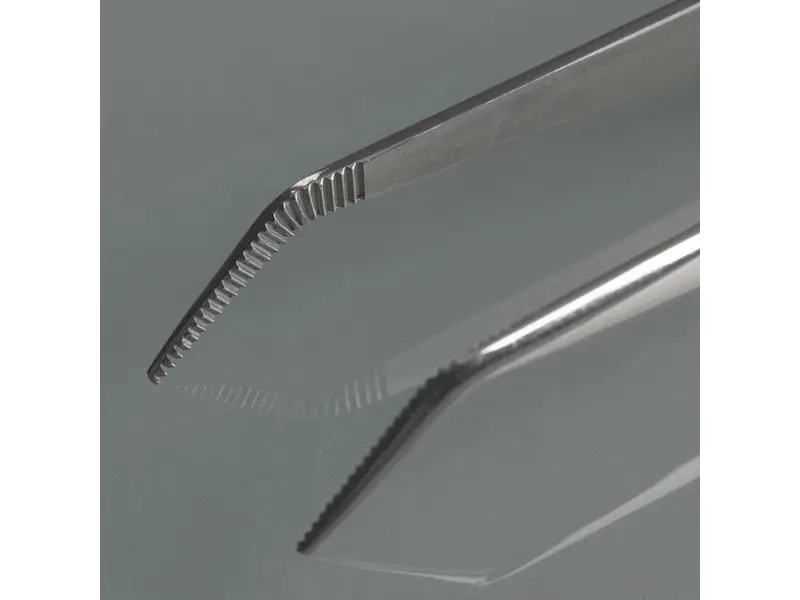 Burkle pincet RVS gebogen scherp 13 cm