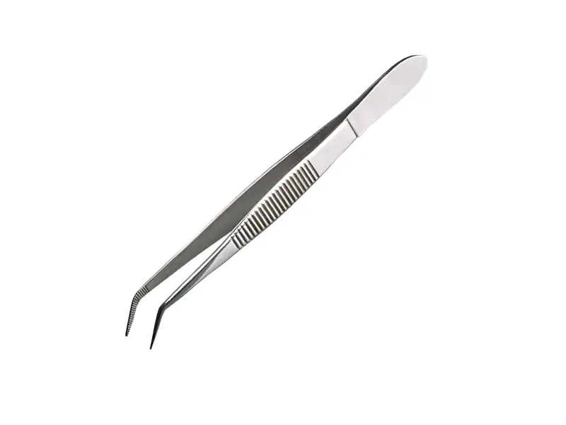 Burkle pincet RVS gebogen scherp 13 cm