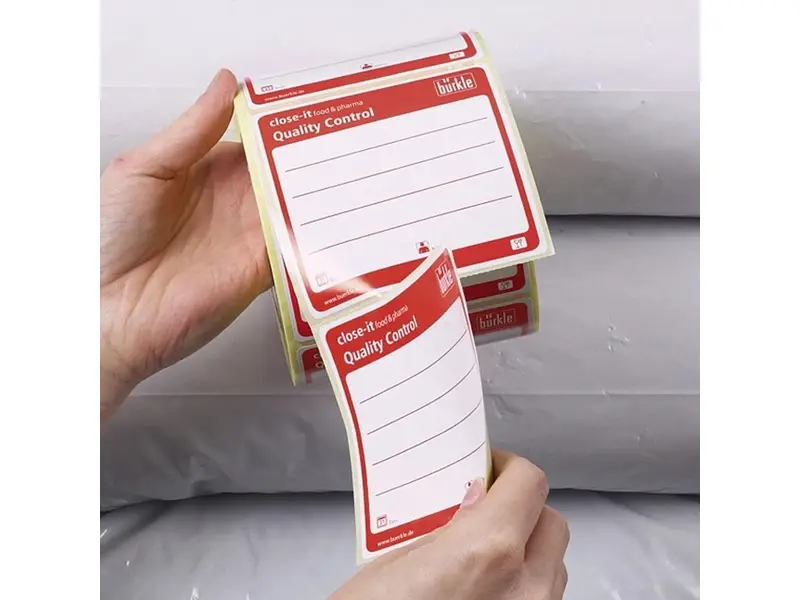 Burkle Close-it etiket Food & Pharma Maxi 150x150 mm rood
