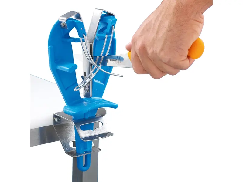 Messenslijper Sharp Easy met bevestigingsbeugel blauw