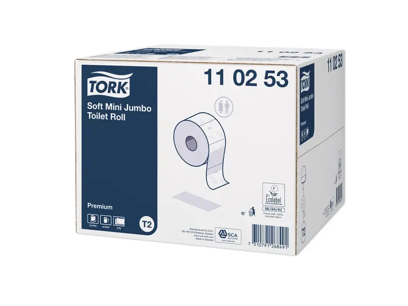 Tork zacht toiletpapier Mini Jumbo 2-laags Premium T2 wit
