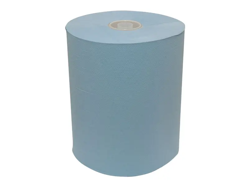 Euro Products Mini Matic XL handdoekrol cellulose 2-laags 165 meter blauw