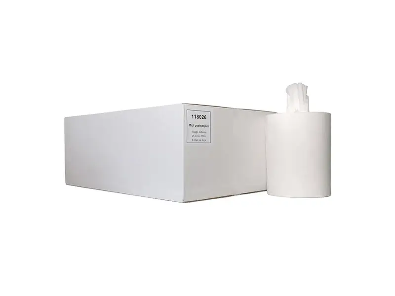 Euro Products poetspapier midi coreless 1-laags cellulose 275 meter wit