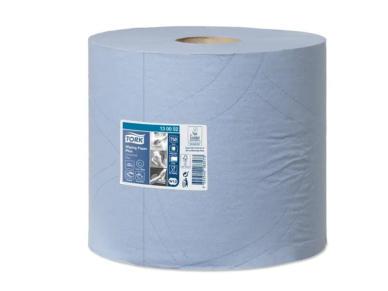Tork Wiping Plus Combi poetspapier industrierol 2-laags W1-W2 blauw