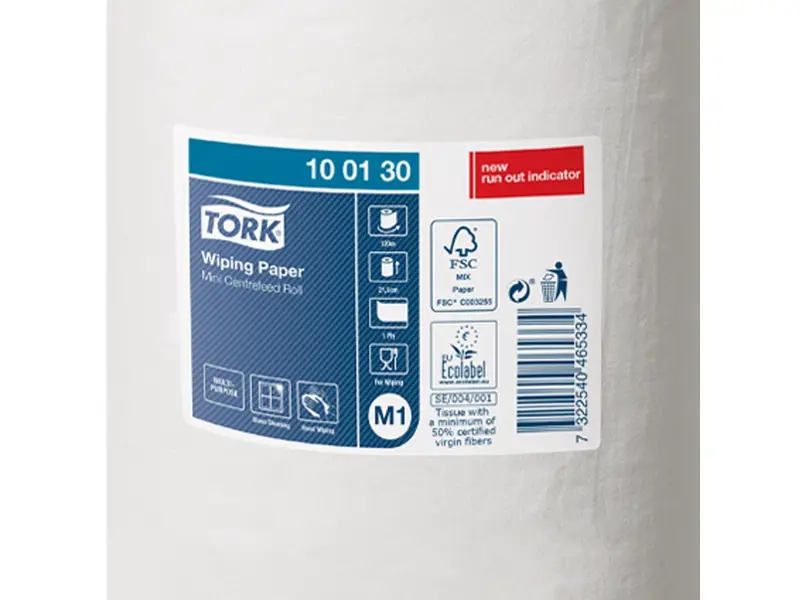 Tork poetspapier Wiping Mini Centerfeed Advanced 1-laags M1 wit