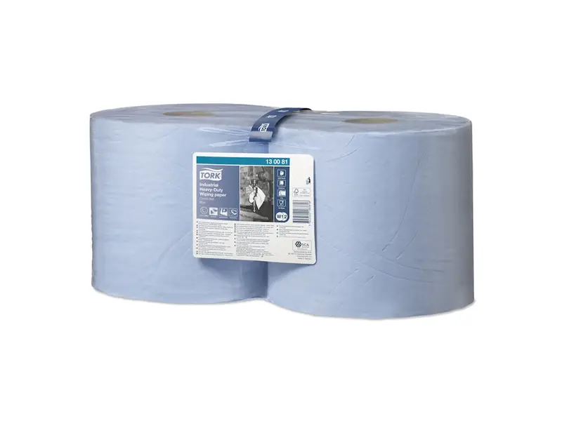 Tork Wiping Paper Plus poetspapier W1/W2 3-laags 119 meter blauw