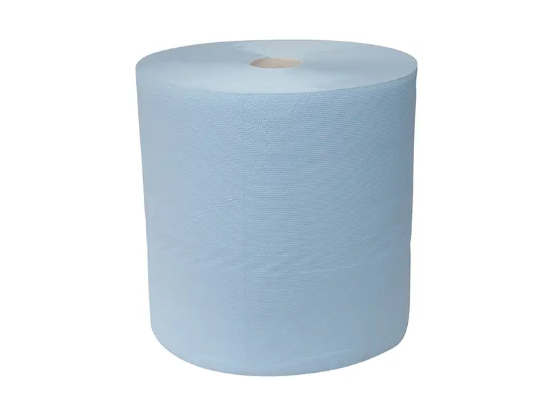 Euro Products poetspapier industrierol 3-laags verlijmd cellulose 380 meter blauw