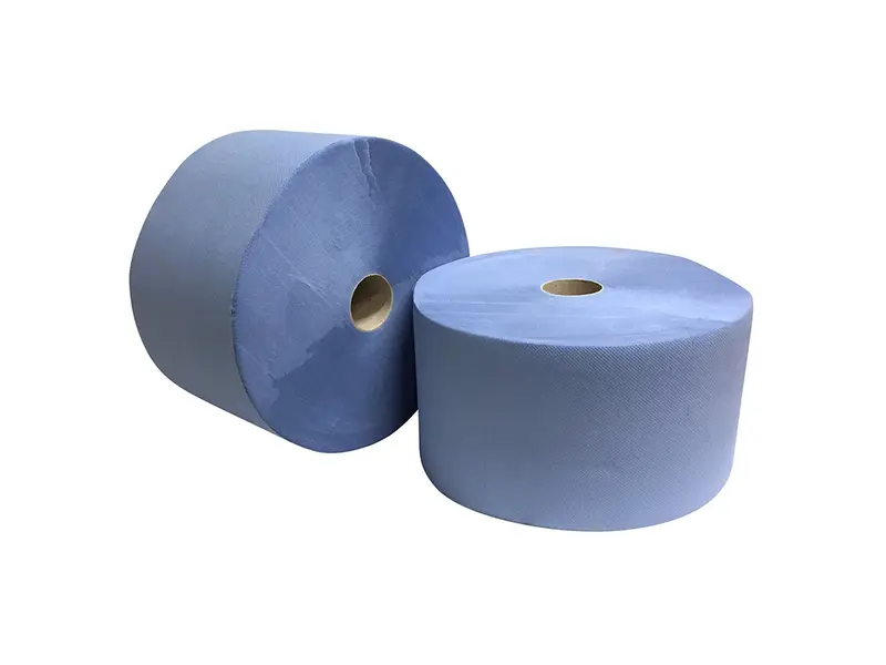 Euro Products poetspapier industrierol 3-laags gerecycled 350 meter blauw