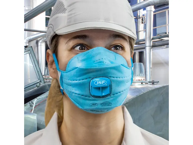 JSP SpringFit Blu 429ML stofmasker vouw FFP2 NR D met uitademventiel