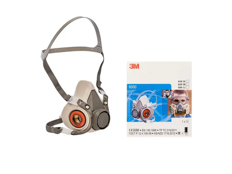 3M 6000 serie halfgelaatsmasker elastomeer dubbele filter