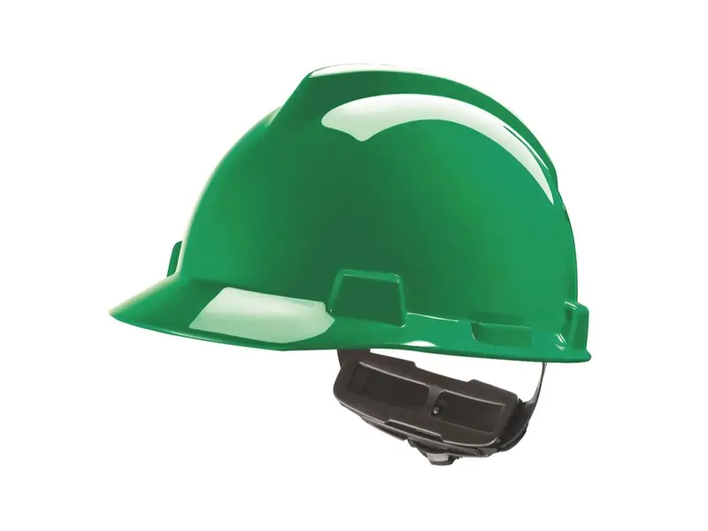 MSA V-Gard veiligheidshelm HDPE 4-punt draaiknop groen