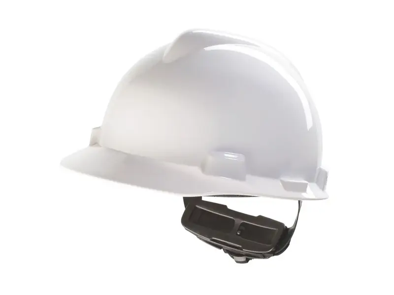 MSA V-Gard veiligheidshelm HDPE 4-punt draaiknop wit