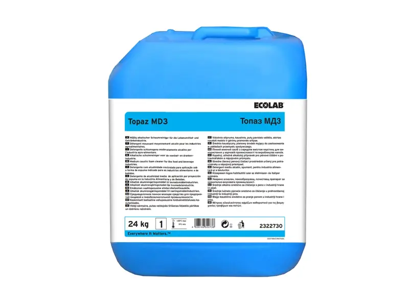 Ecolab Topaz MD3 alkalisch reinigingsmiddel met schuimversterker 24 kg