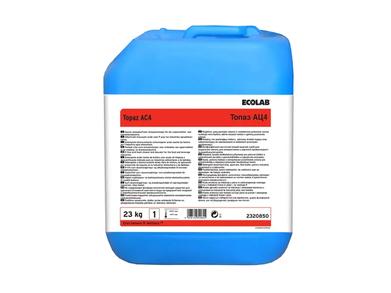Ecolab Topaz AC4 zure fosfaatvrije schuimreiniger 23 kg