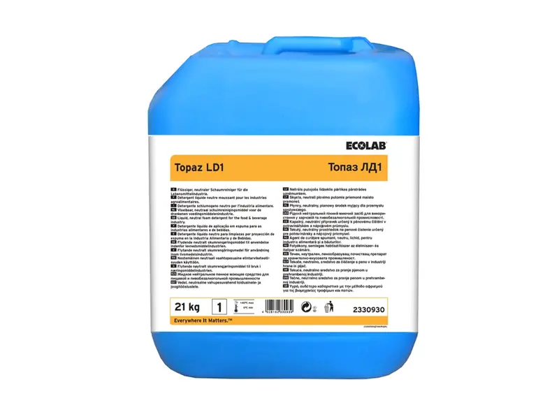 Ecolab Topaz LD1 neutraal reinigingsmiddel met schuimversterker 21 kg