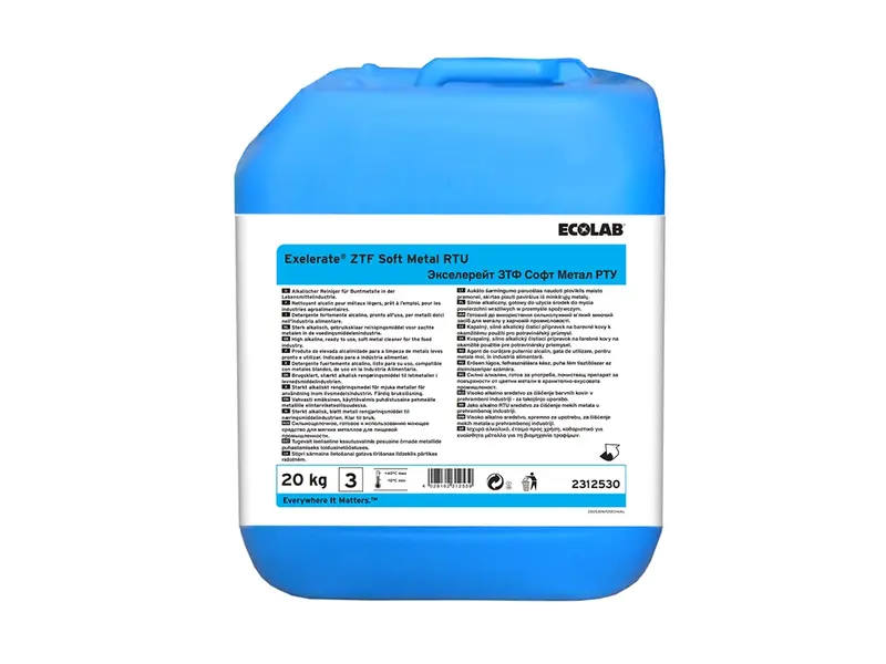 Ecolab Exelerate ZTF Soft Metal RTU reinigingsmiddel 20 kg