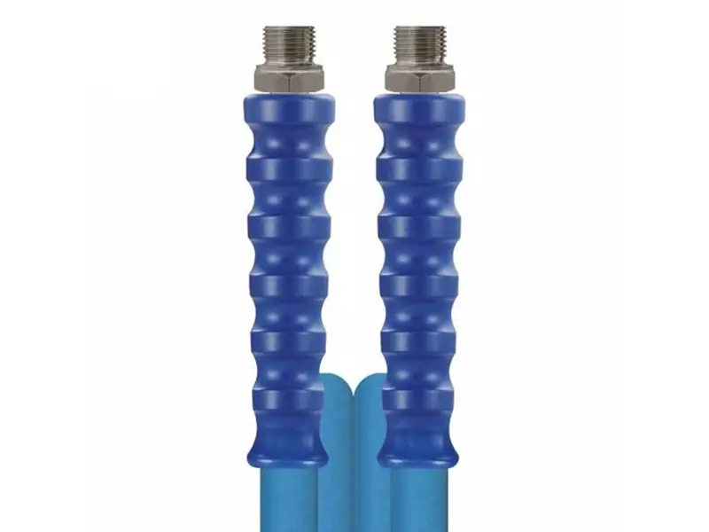 Foodjet DN12 reinigingsslang met RVS koppelingen 1/2'' BUD-BUD blauw 20 meter