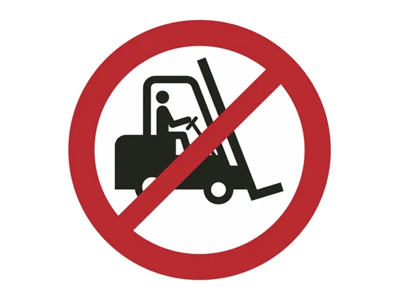 Sticker verboden voor transportvoertuigen PIC 206 200 mm