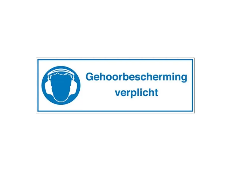 Sticker gehoorbescherming verplicht STN 664