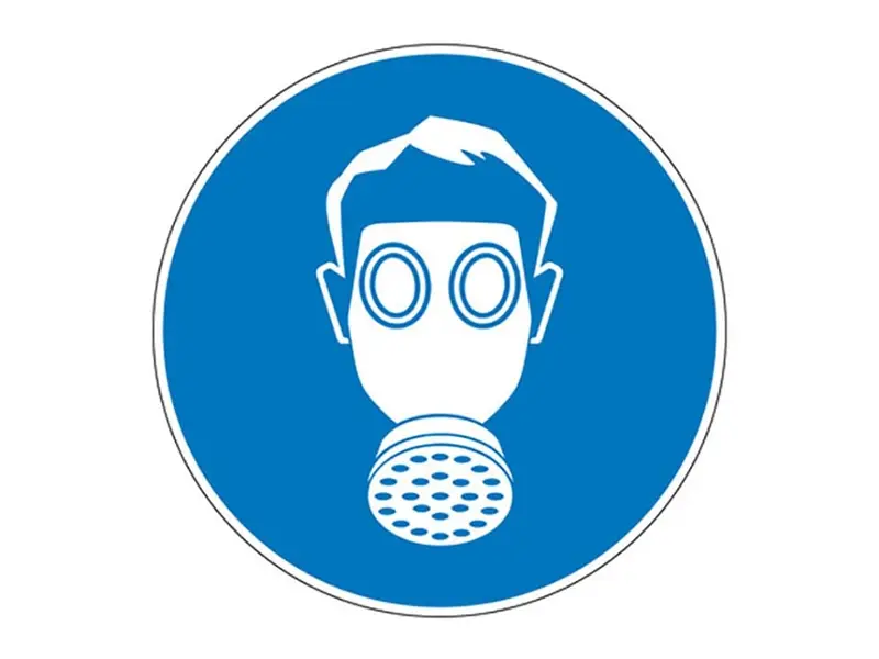 Sticker ademhalingsbescherming verplicht PIC 253