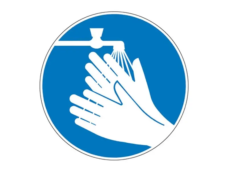 Sticker handen wassen verplicht PIC 271