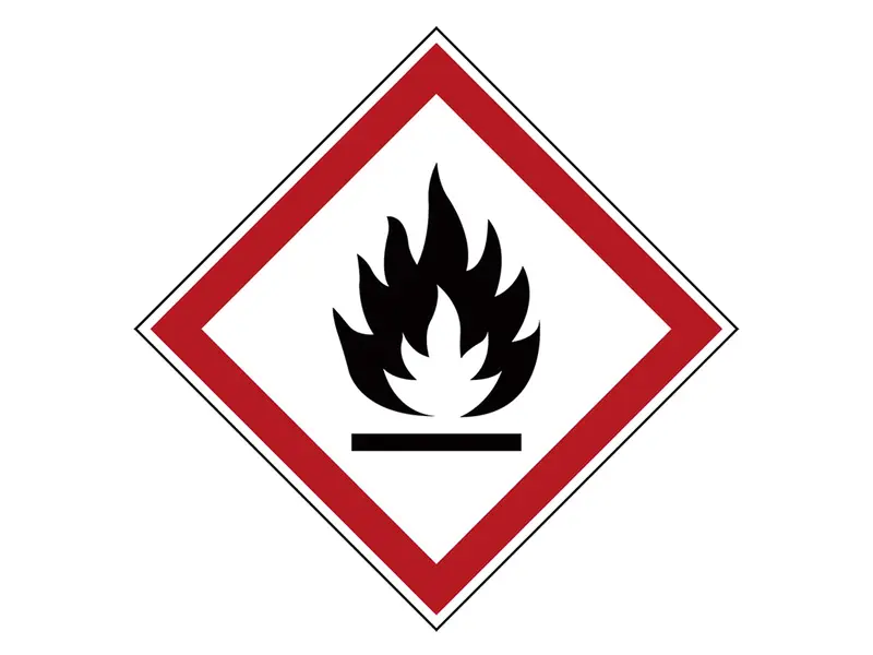 Sticker brandgevaarlijk PIC 1802