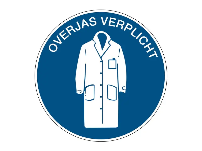 Sticker overjas verplicht PIC 1204 rond