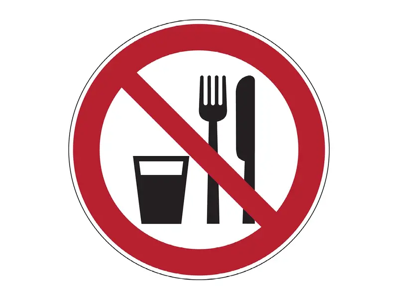 Sticker eten en drinken verboden PIC 224