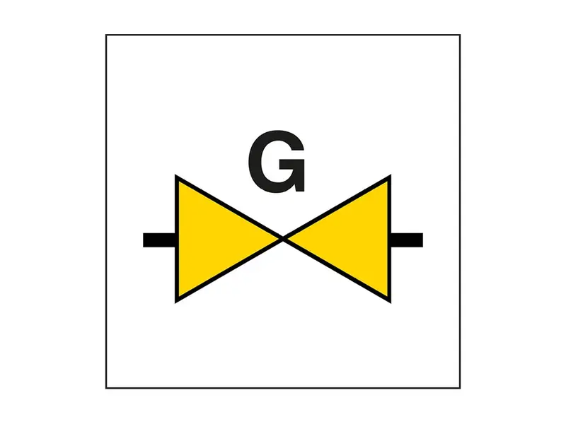 Sticker locatieaanduiding gasafsluiter PIC 1010