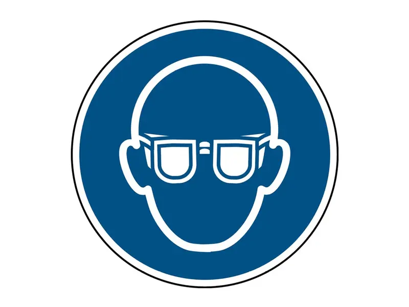 Sticker oogbescherming verplicht M004 rond