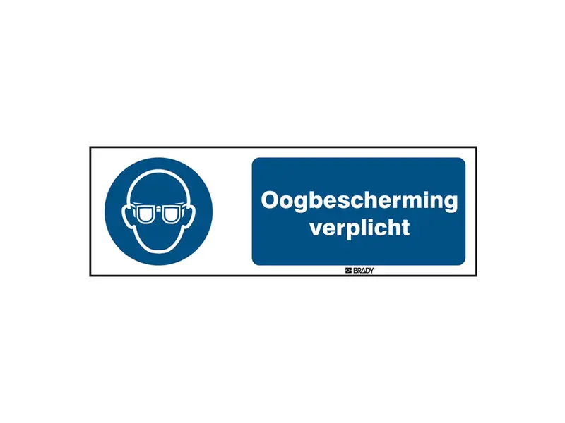 Sticker oogbescherming verplicht M004 150x50 mm