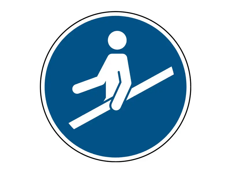 Sticker hand aan reling verplicht M012 rond